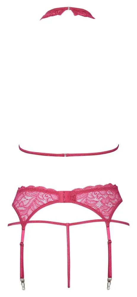 Cottelli LINGERIE - Neckholder-BH Strapsset S/M, pinkfarbene Spitze pink Größe L/XL Cottelli LINGERIE - Neckholder-BH Strapsset S/M, pinkfarbene Spitze pink Größe L/XL