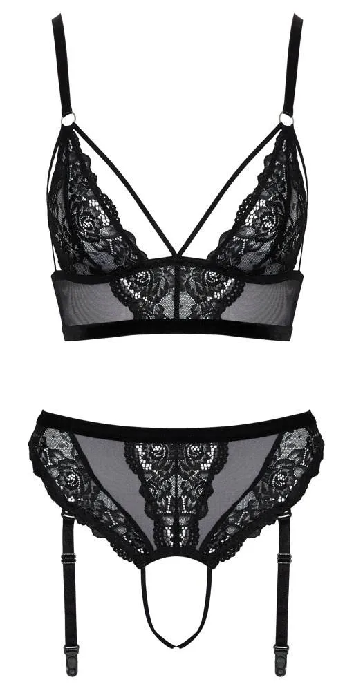 Cottelli LINGERIE Verführerisches Spitzen-Set schwarz Größe S Cottelli LINGERIE Verführerisches Spitzen-Set schwarz Größe S