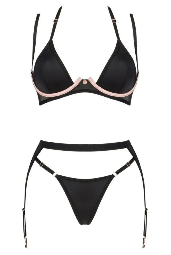 Obsessive Dessous-Set Selinne - Bügel-BH, Strapsgurt und String schwarz Größe XL/2XL Obsessive Dessous-Set Selinne - Bügel-BH, Strapsgurt und String schwarz Größe XL/2XL