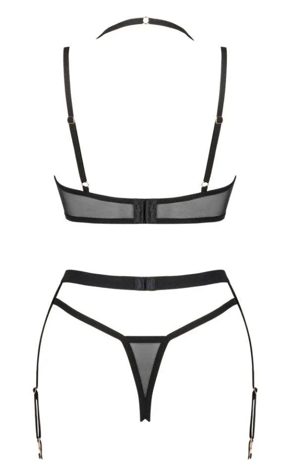 Obsessive Dessous-Set Selinne - Bügel-BH, Strapsgurt und String schwarz Größe XL/2XL Obsessive Dessous-Set Selinne - Bügel-BH, Strapsgurt und String schwarz Größe XL/2XL