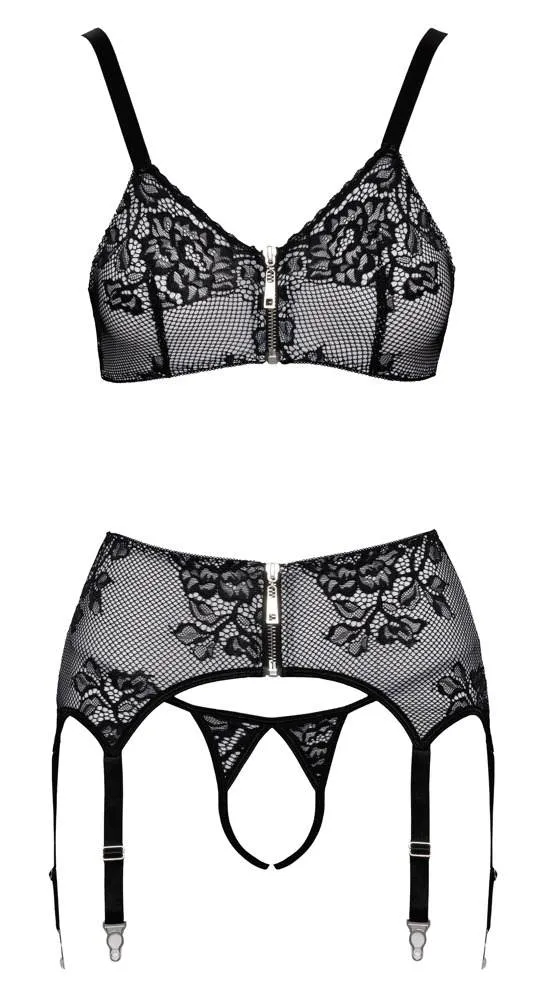 Cottelli LINGERIE Schwarzes Reißverschluss Set Cottelli LINGERIE Schwarzes Reißverschluss Set