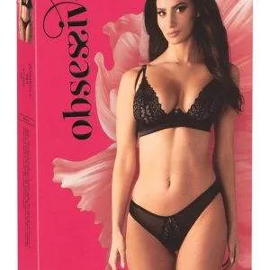 Obsessive Schwarzer Bügel-BH Donarella - Elegant-erotischer Look, bestickter Stretchtüll, verstellbare Träger, Hakenverschluss, Schmuckelement zwischen den Cups - Größe: , Farbe: Obsessive Schwarzer Bügel-BH Donarella - Elegant-erotischer Look, bestickter Stretchtüll, verstellbare Träger, Hakenverschluss, Schmuckelement zwischen den Cups - Größe: , Farbe: – Bild 5