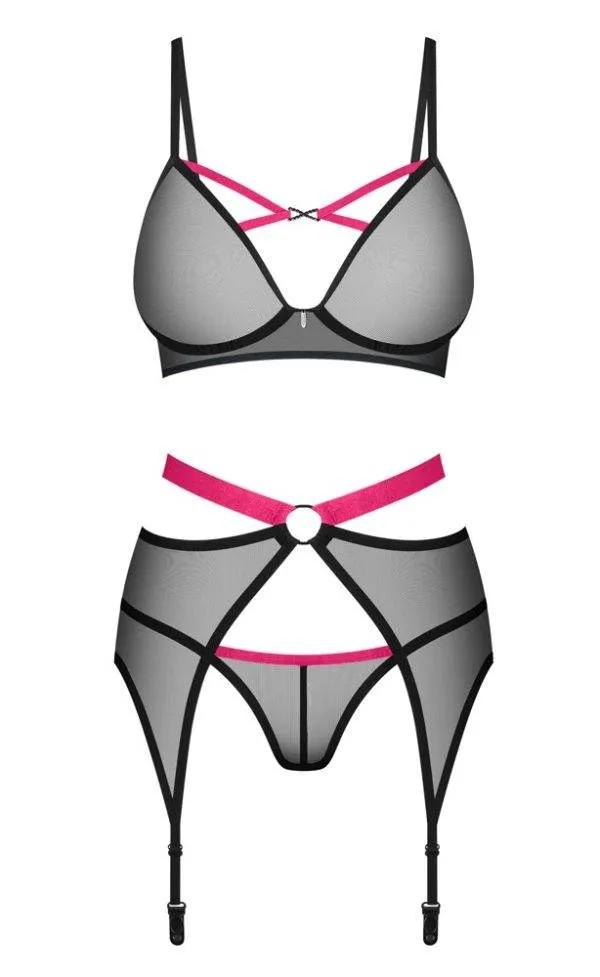 Obsessive 3-teiliges Straps-Set Novenes Schwarz/Pink Obsessive 3-teiliges Straps-Set Novenes Schwarz/Pink