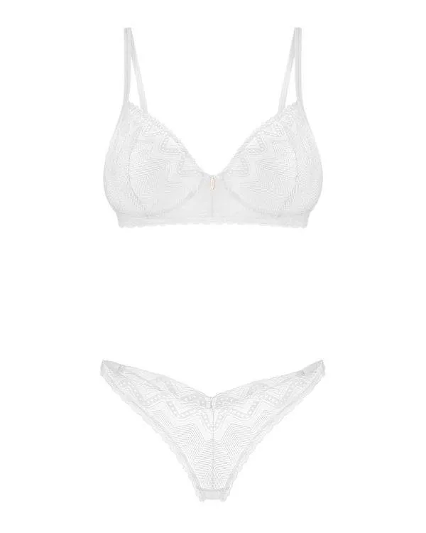 Obsessive Alissium Set - Soft-BH und Riostring in Weiß Obsessive Alissium Set - Soft-BH und Riostring in Weiß