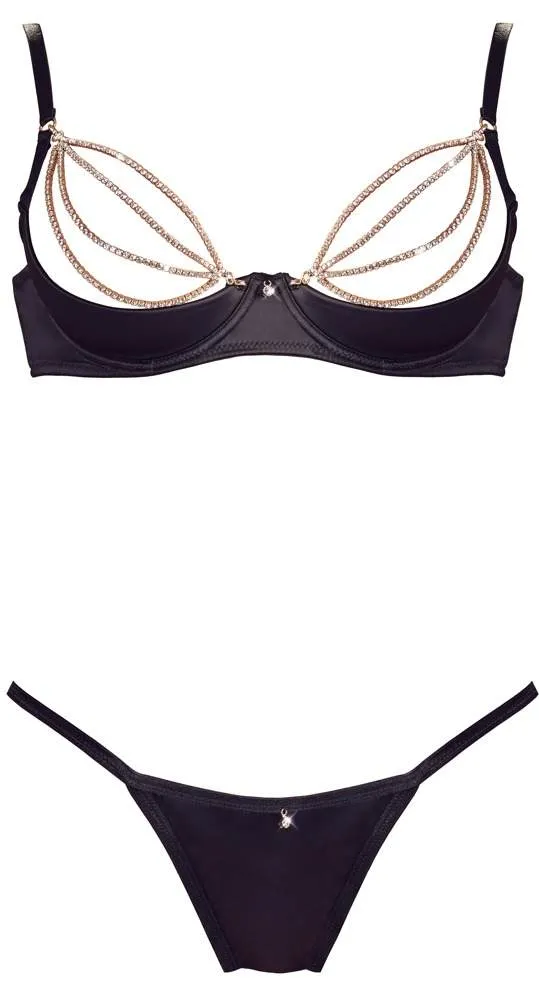 Cottelli LINGERIE - Glitzer Set mit abnehmbaren Strassketten 75B/S Cottelli LINGERIE - Glitzer Set mit abnehmbaren Strassketten 75B/S