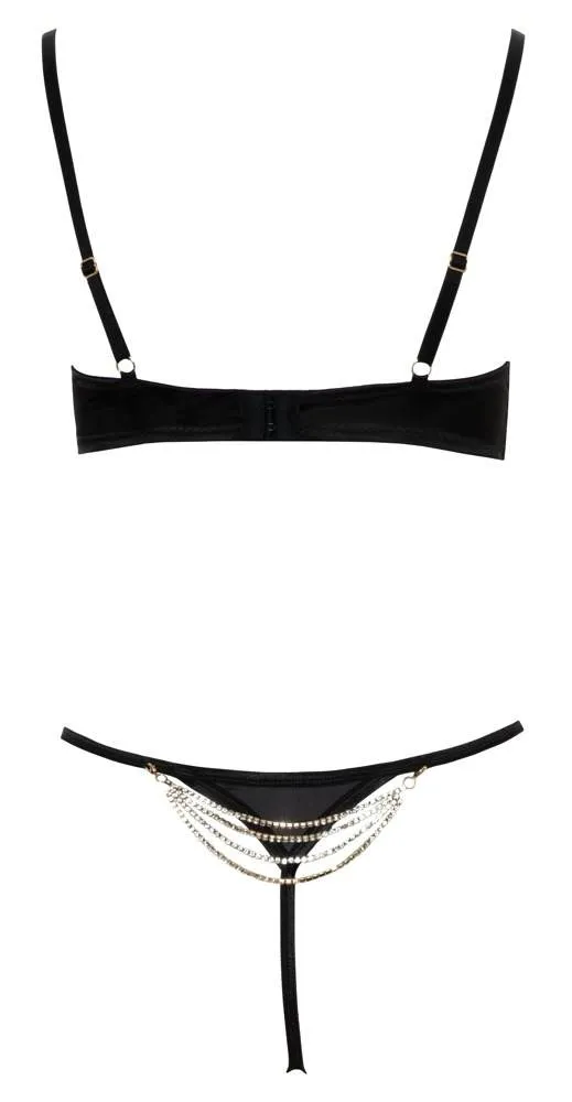 Cottelli LINGERIE - Glitzer Set mit abnehmbaren Strassketten 75B/S Cottelli LINGERIE - Glitzer Set mit abnehmbaren Strassketten 75B/S