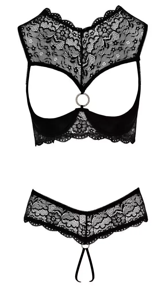 Cottelli LINGERIE - Hebe Set mit Glitzerelementen und String ouvert 80B/M Cottelli LINGERIE - Hebe Set mit Glitzerelementen und String ouvert 80B/M