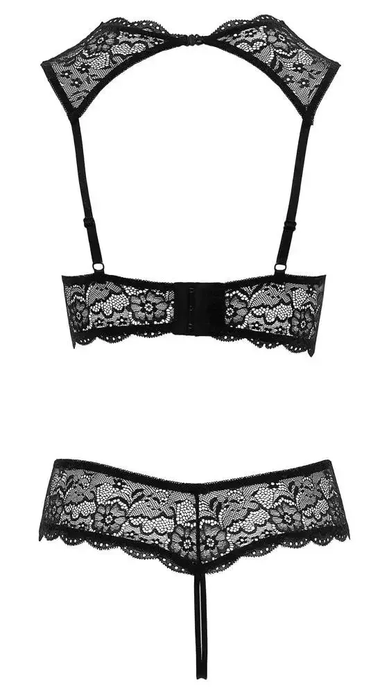 Cottelli LINGERIE - Hebe Set mit Glitzerelementen und String ouvert 80B/M Cottelli LINGERIE - Hebe Set mit Glitzerelementen und String ouvert 80B/M