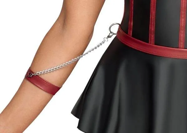 Cottelli BONDAGE - Hebeset mit String ouvert & Armfesseln Schwarz/Rot Größe 80B/M Cottelli BONDAGE - Hebeset mit String ouvert & Armfesseln Schwarz/Rot Größe 80B/M