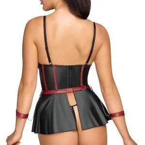 Cottelli BONDAGE - Hebeset mit String ouvert & Armfesseln Schwarz/Rot Größe 80B/M Cottelli BONDAGE - Hebeset mit String ouvert & Armfesseln Schwarz/Rot Größe 80B/M – Bild 7