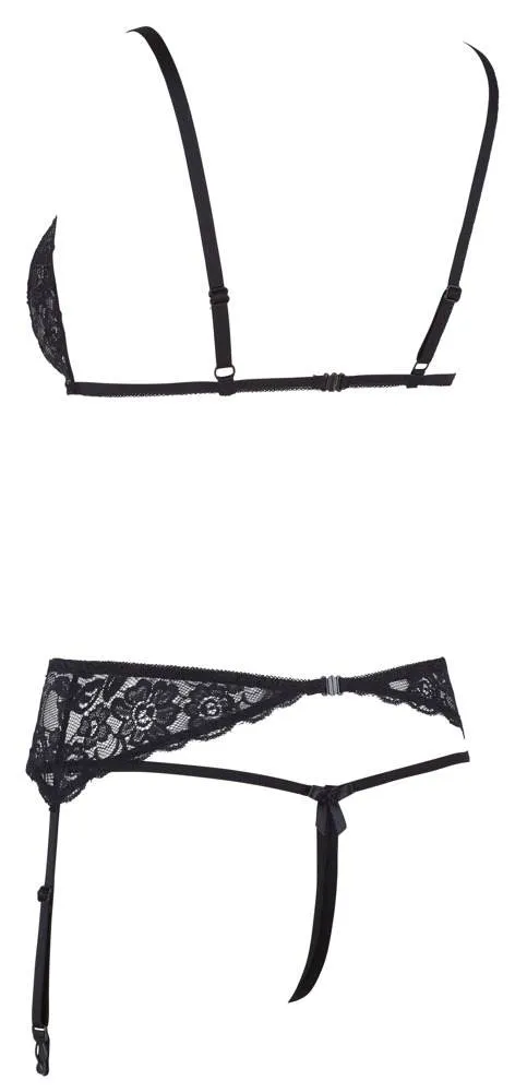 Cottelli LINGERIE Spitzenstrapsset - Ouvert BH, Strapsgurt und String S Cottelli LINGERIE Spitzenstrapsset - Ouvert BH, Strapsgurt und String S