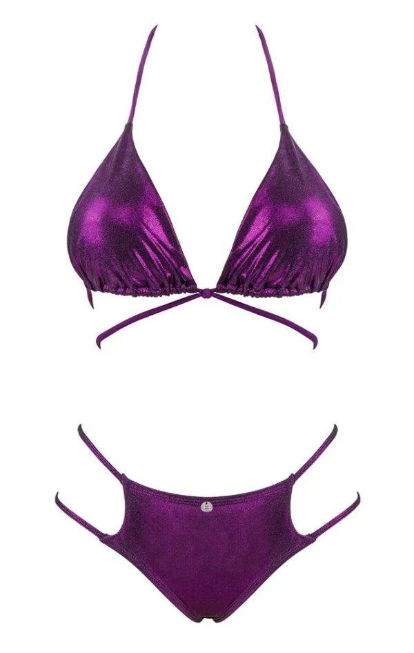Obsessive Bikini Balitta - Lila-Glanzlook, leicht gefüttert, hoher Tragekomfort M Obsessive Bikini Balitta - Lila-Glanzlook, leicht gefüttert, hoher Tragekomfort M