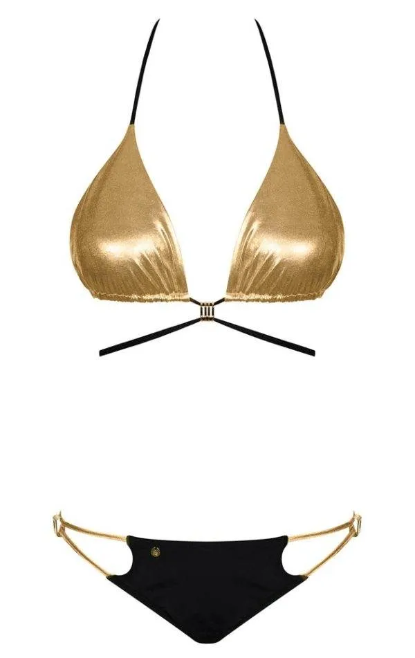 Obsessive Bikini Goldivia - Goldglanz & schwarze Kontraste Schwarz/Gold L Obsessive Bikini Goldivia - Goldglanz & schwarze Kontraste Schwarz/Gold L