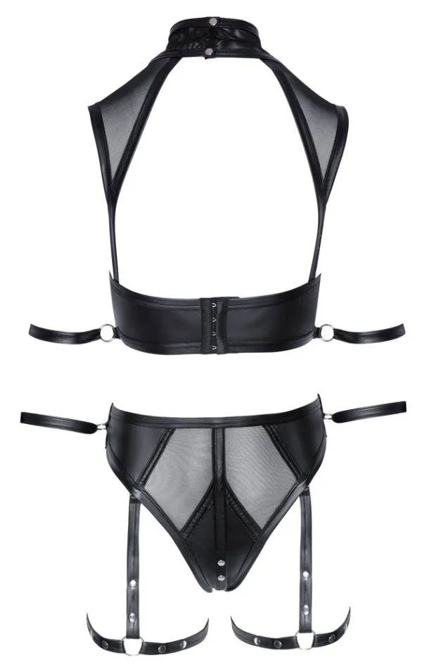 Cottelli BONDAGE - Top & Slip mit Schenkel-Harnesses S Cottelli BONDAGE - Top & Slip mit Schenkel-Harnesses S