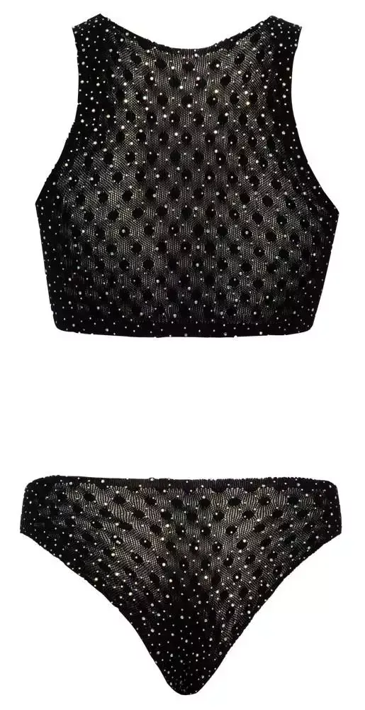 Cottelli FANTASY Strass-Ensemble, Größe S, Schwarz Cottelli FANTASY Strass-Ensemble, Größe S, Schwarz