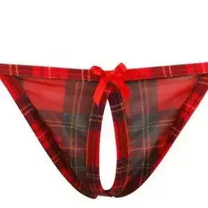 Cottelli LINGERIE - Karo-Set mit ouvert String Rot/Weiß S Cottelli LINGERIE - Karo-Set mit ouvert String Rot/Weiß S – Bild 6