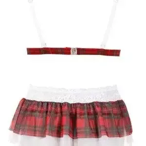 Cottelli LINGERIE - Karo-Set mit ouvert String Rot/Weiß S Cottelli LINGERIE - Karo-Set mit ouvert String Rot/Weiß S – Bild 7
