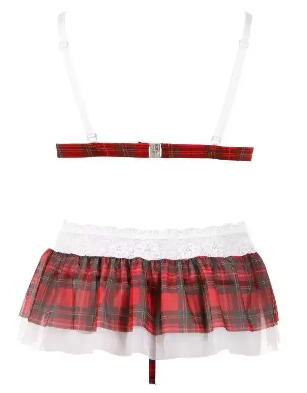 Cottelli LINGERIE - Karo-Set mit ouvert String Rot/Weiß S Cottelli LINGERIE - Karo-Set mit ouvert String Rot/Weiß S