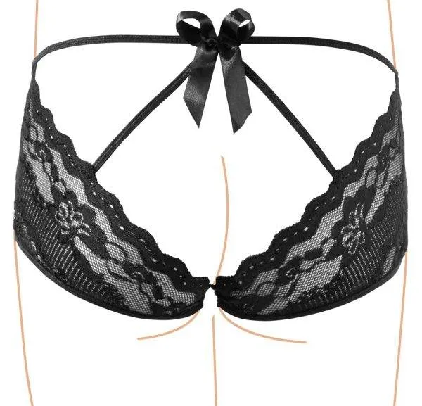 Cottelli LINGERIE - Verführerische Spitzen-Panty mit Rückenbindung S Cottelli LINGERIE - Verführerische Spitzen-Panty mit Rückenbindung S