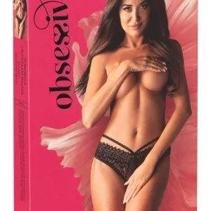 Obsessive Slip ouvert Donarella - Schwarze Transparenz mit Stickerei Obsessive Slip ouvert Donarella - Schwarze Transparenz mit Stickerei – Bild 6
