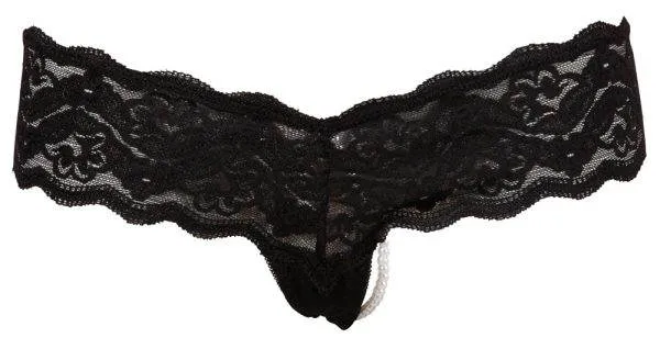 Cottelli LINGERIE - Rio Perlen String, schwarze Spitze M Cottelli LINGERIE - Rio Perlen String, schwarze Spitze M