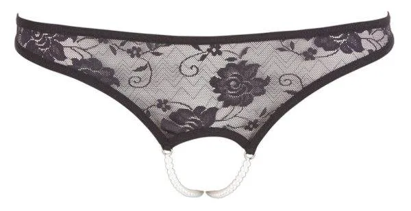 Cottelli LINGERIE - Spitzenrio String mit Perlenkette S Cottelli LINGERIE - Spitzenrio String mit Perlenkette S