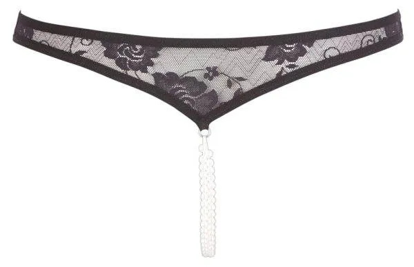Cottelli LINGERIE - Spitzenrio String mit Perlenkette S Cottelli LINGERIE - Spitzenrio String mit Perlenkette S