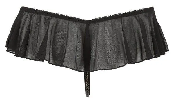 Cottelli LINGERIE - Verführerischer String ouvert mit Volants und Perlenkette S Cottelli LINGERIE - Verführerischer String ouvert mit Volants und Perlenkette S