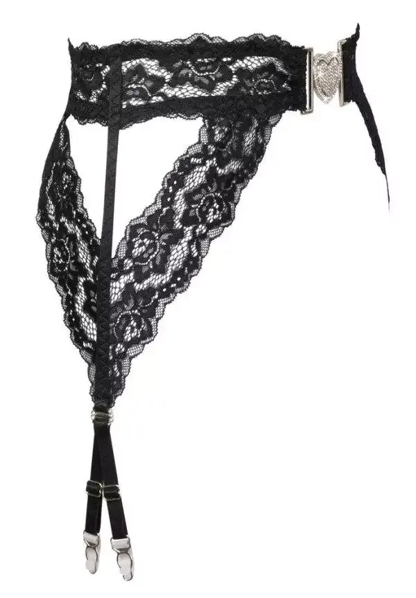 Cottelli LINGERIE Eleganter Schwarzer Spitzen-Strapsgurt Cottelli LINGERIE Eleganter Schwarzer Spitzen-Strapsgurt