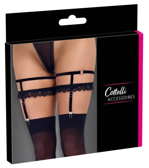 24609391111_verp Cottelli ACCESSOIRES Doppel-Strumpfband in Schwarz