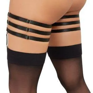 Cottelli ACCESSOIRES Schwarzes Dreifach-Strumpfband mit abnehmbaren Strapsen Cottelli ACCESSOIRES Schwarzes Dreifach-Strumpfband mit abnehmbaren Strapsen – Bild 3