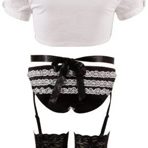 Cottelli COSTUMES Servier Set S - Komplettes Outfit für heiße Rollenspiele Schwarz/Weiß S Cottelli COSTUMES Servier Set S - Komplettes Outfit für heiße Rollenspiele Schwarz/Weiß S – Bild 7