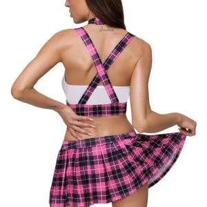 Cottelli COSTUMES Schulmädchen Set - Karo-Look Pink/Schwarz/Weiß S Cottelli COSTUMES Schulmädchen Set - Karo-Look Pink/Schwarz/Weiß S – Bild 6