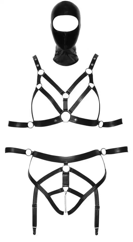 Bad Kitty Fesselset mit Maske - BDSM-Accessoires schwarz L Bad Kitty Fesselset mit Maske - BDSM-Accessoires schwarz L