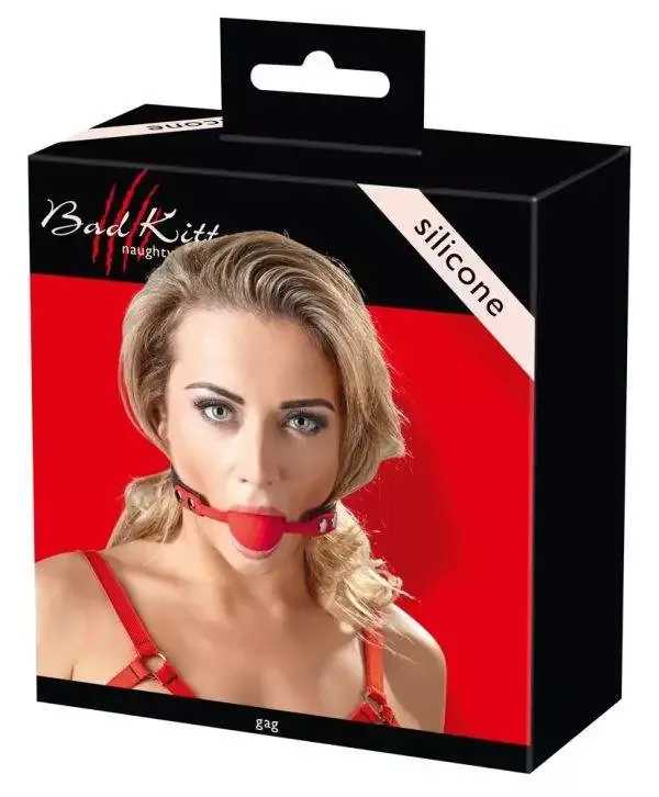 Bad Kitty - Silikon-Knebel, verstellbarer Riemen, rot/schwarz rot-schwarz Bad Kitty - Silikon-Knebel, verstellbarer Riemen, rot/schwarz rot-schwarz