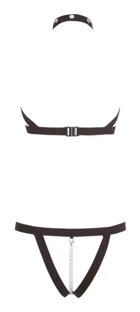 Bad Kitty Bondage-Einteiler mit Strassringen und Druckknöpfen S-L Bad Kitty Bondage-Einteiler mit Strassringen und Druckknöpfen S-L
