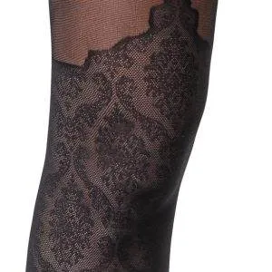 Cottelli LEGWEAR - Spitzenoptik Overknee Strumpfhose ouvert schwarz 5 Cottelli LEGWEAR - Spitzenoptik Overknee Strumpfhose ouvert schwarz 5 – Bild 6