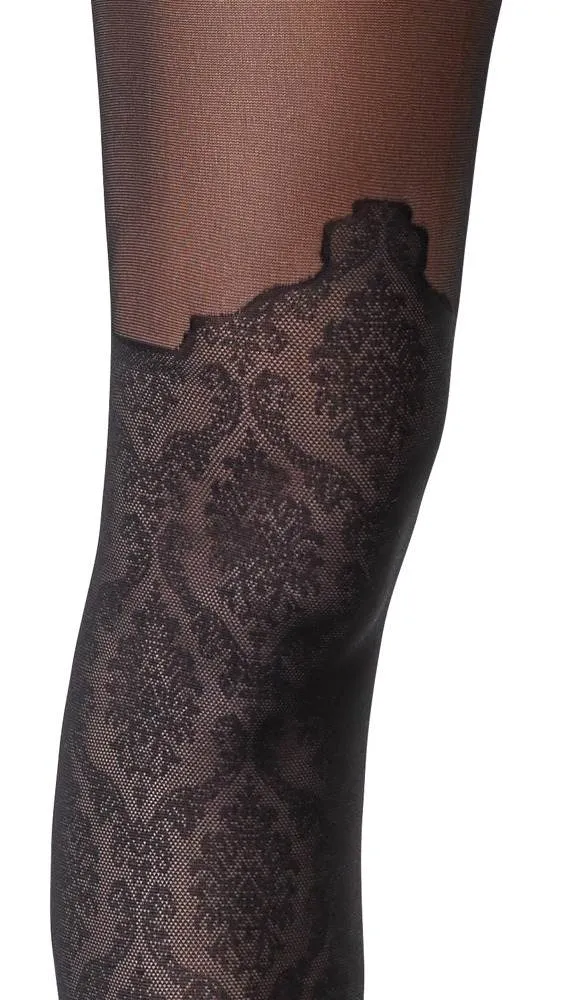 Cottelli LEGWEAR - Spitzenoptik Overknee Strumpfhose ouvert schwarz 5 Cottelli LEGWEAR - Spitzenoptik Overknee Strumpfhose ouvert schwarz 5