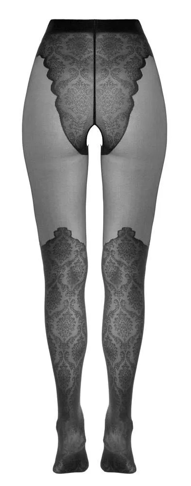 Cottelli LEGWEAR - Spitzenoptik Overknee Strumpfhose ouvert schwarz 5 Cottelli LEGWEAR - Spitzenoptik Overknee Strumpfhose ouvert schwarz 5