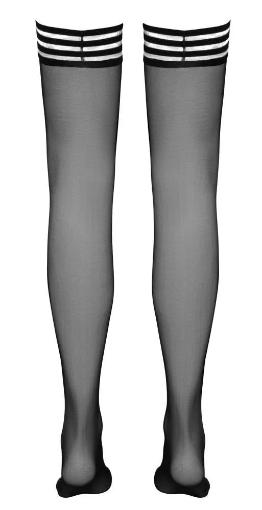 Cottelli LEGWEAR - Ringel-Halterlose Strümpfe S Cottelli LEGWEAR - Ringel-Halterlose Strümpfe S