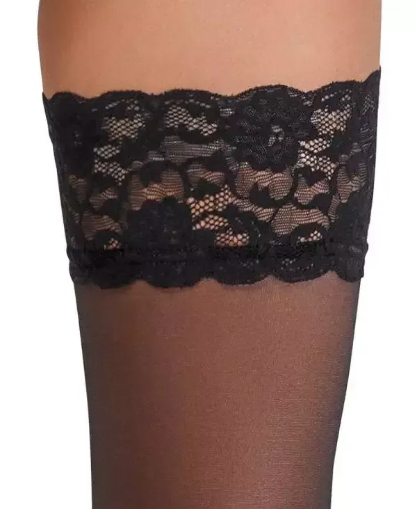 Cottelli LEGWARE Halterlose Strümpfe mit Spitzenabschluss - Schwarz, 20 DEN Cottelli LEGWARE Halterlose Strümpfe mit Spitzenabschluss - Schwarz, 20 DEN