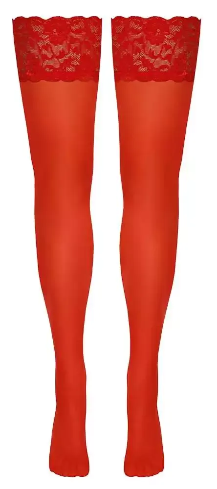 Cottelli LEGWEAR - Romantische halterlose Strümpfe schwarz 2 Cottelli LEGWEAR - Romantische halterlose Strümpfe schwarz 2