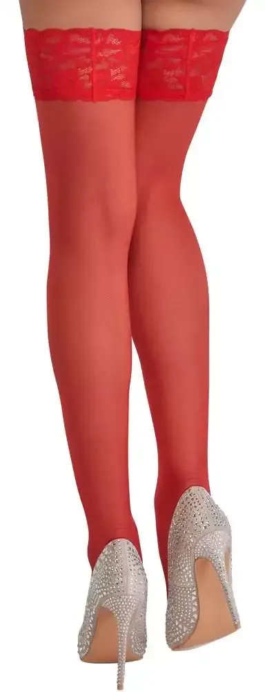 Cottelli LEGWEAR - Romantische halterlose Strümpfe schwarz 2 Cottelli LEGWEAR - Romantische halterlose Strümpfe schwarz 2