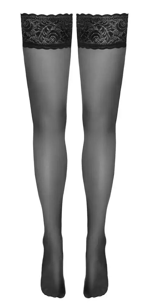 Cottelli LEGWEAR - Halterlose Spitzenstrümpfe, 20 den schwarz Größe 1 Cottelli LEGWEAR - Halterlose Spitzenstrümpfe, 20 den schwarz Größe 1