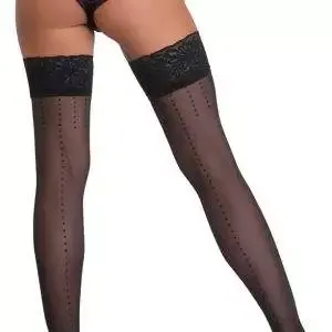 Cottelli LEGWEAR - Halterlose Strümpfe mit Pünktchen & Spitzenabschluss schwarz Größe 4 Cottelli LEGWEAR - Halterlose Strümpfe mit Pünktchen & Spitzenabschluss schwarz Größe 4 – Bild 7