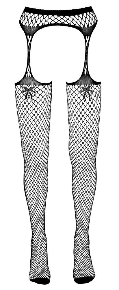 Cottelli LEGWEAR - Ouvert Strapsstrumpfhose Schwarz/Rot L/XL Cottelli LEGWEAR - Ouvert Strapsstrumpfhose Schwarz/Rot L/XL
