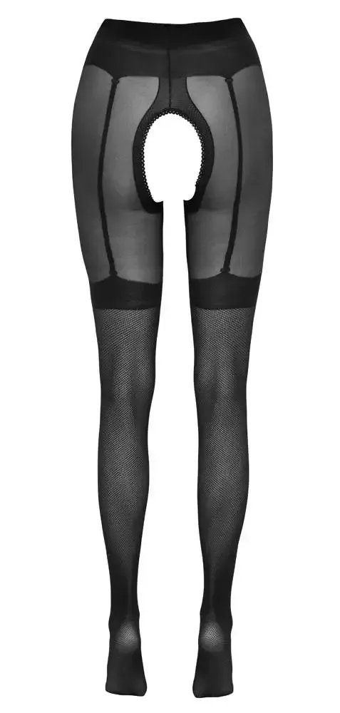 Cottelli LEGWEAR Netz-Strumpfhose ouvert 2 - 30 den, mit Strapsgurt und Strapsen 2 Cottelli LEGWEAR Netz-Strumpfhose ouvert 2 - 30 den, mit Strapsgurt und Strapsen 2