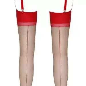 Cottelli LEGWEAR - Elegante Straps-Strümpfe Hautfarben hell/Rot 4 Cottelli LEGWEAR - Elegante Straps-Strümpfe Hautfarben hell/Rot 4 – Bild 6