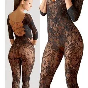 NO:XQSE Catsuit - Verführung pur! In Blütenspitze-Optik, 3/4-Arm, langem Bein und Fuß. Ouvert im Schritt. S-L NO:XQSE Catsuit - Verführung pur! In Blütenspitze-Optik, 3/4-Arm, langem Bein und Fuß. Ouvert im Schritt. S-L – Bild 7