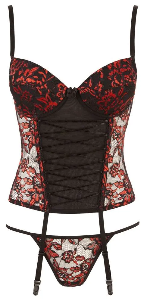 Cottelli LINGERIE Corsage-Set: Romantische Verführung Schwarz/Rot 75B/S Cottelli LINGERIE Corsage-Set: Romantische Verführung Schwarz/Rot 75B/S